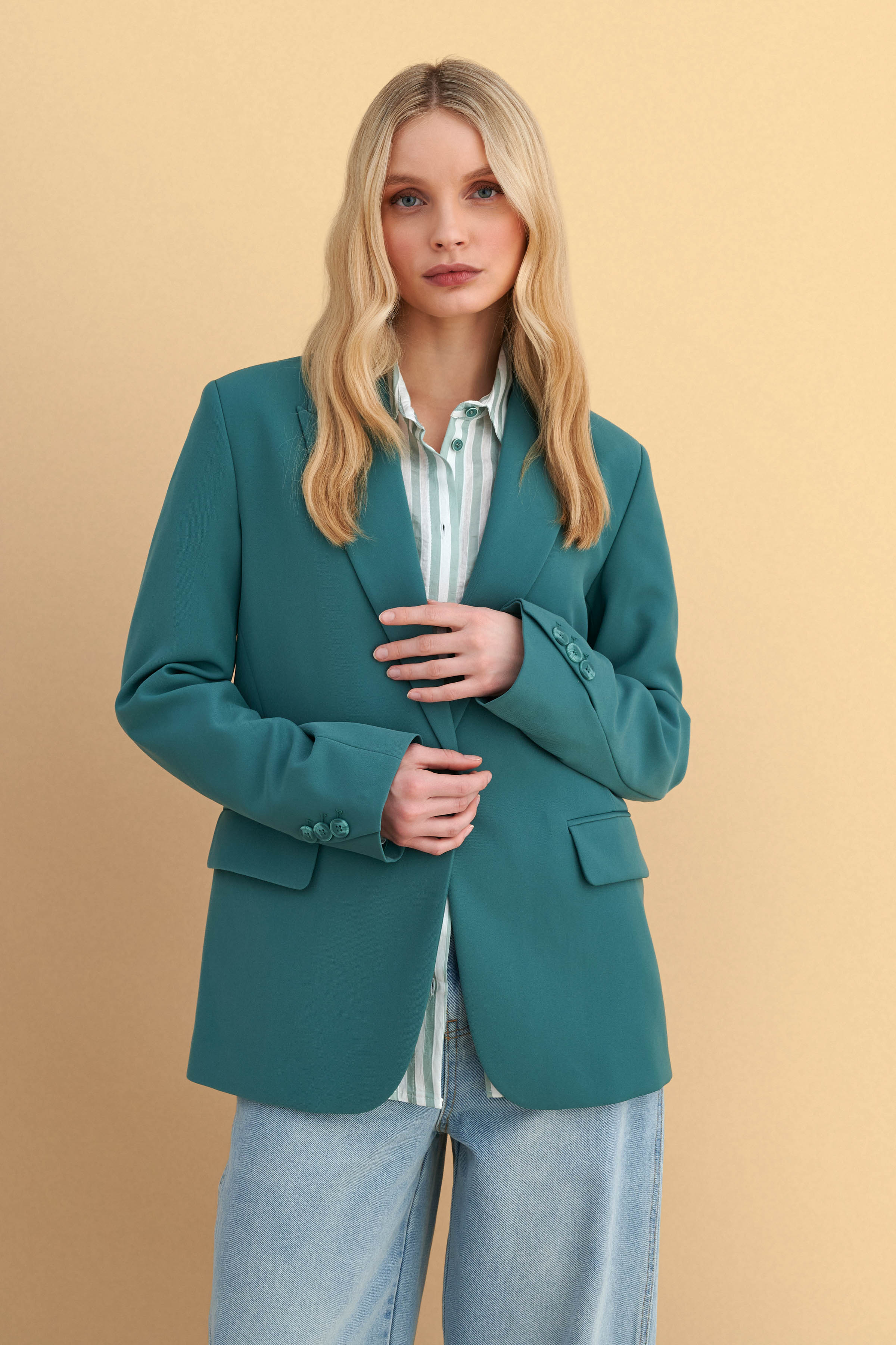 Straight-fit blazer - Green