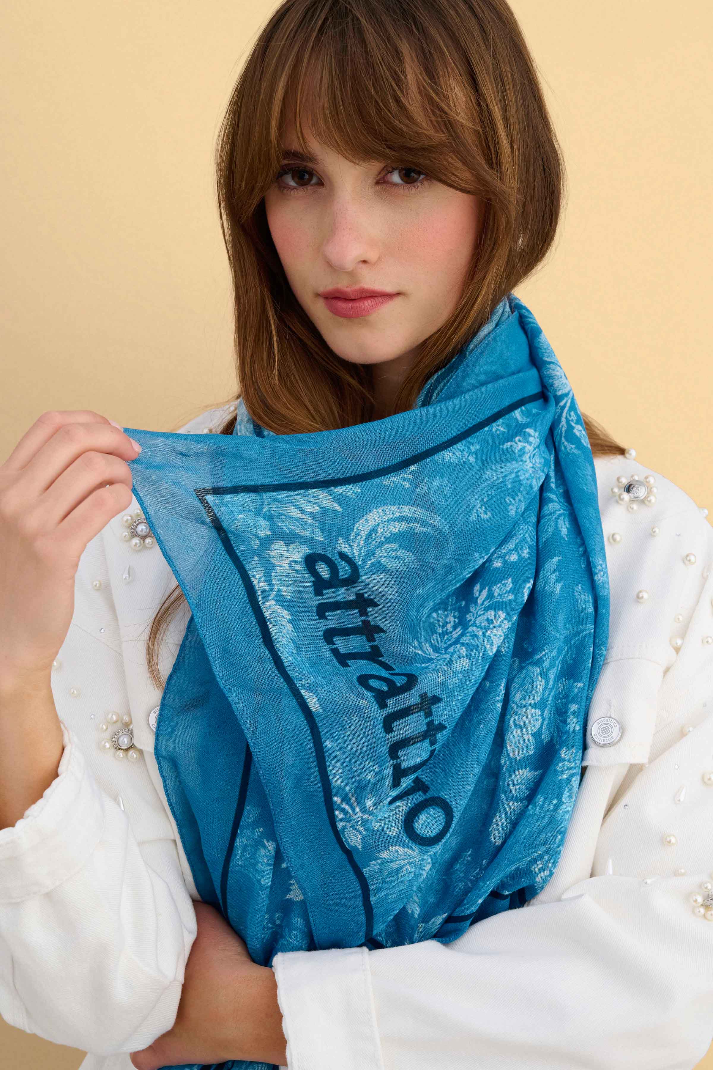 Floral scarf - Blue