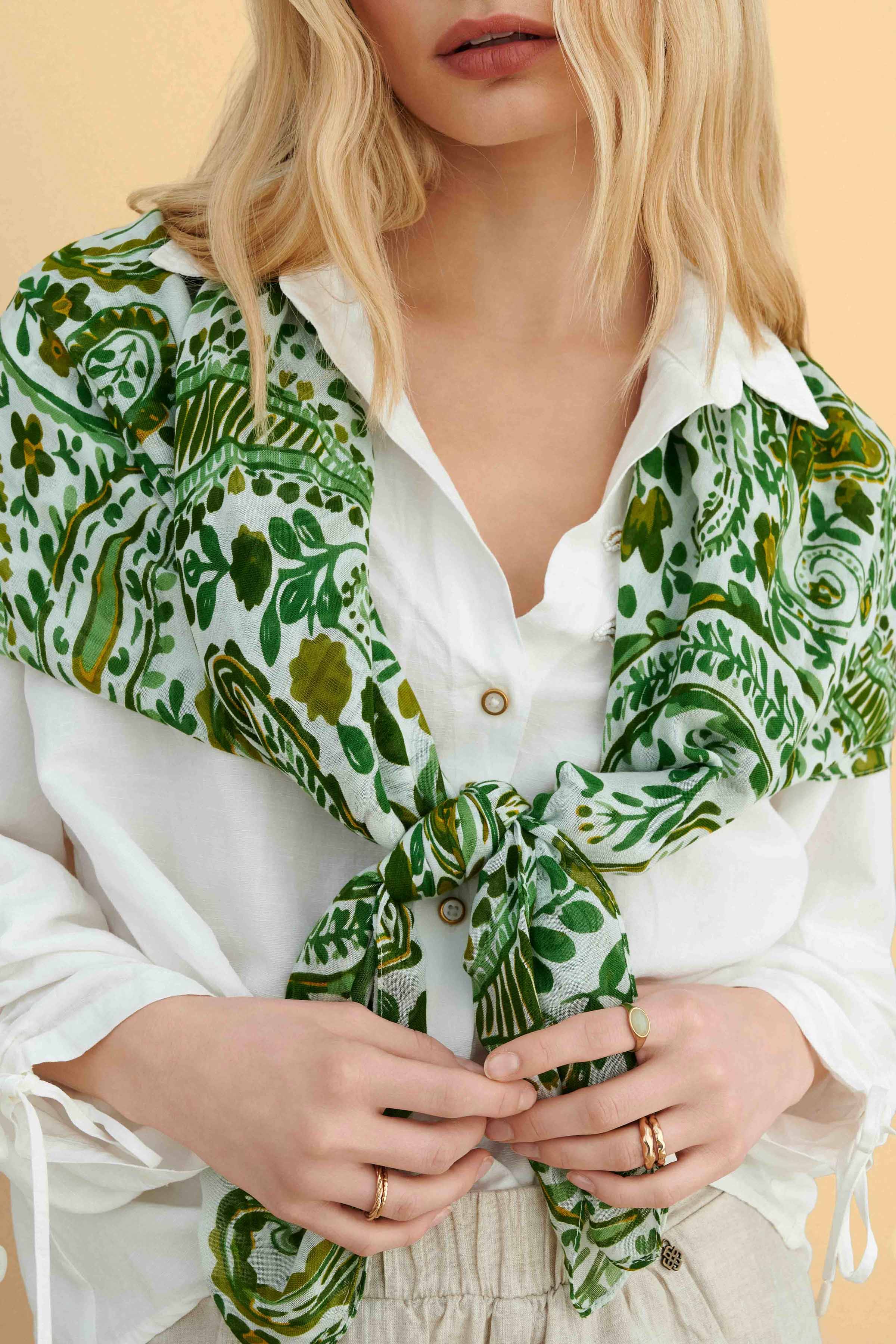 Printed shawl - Green