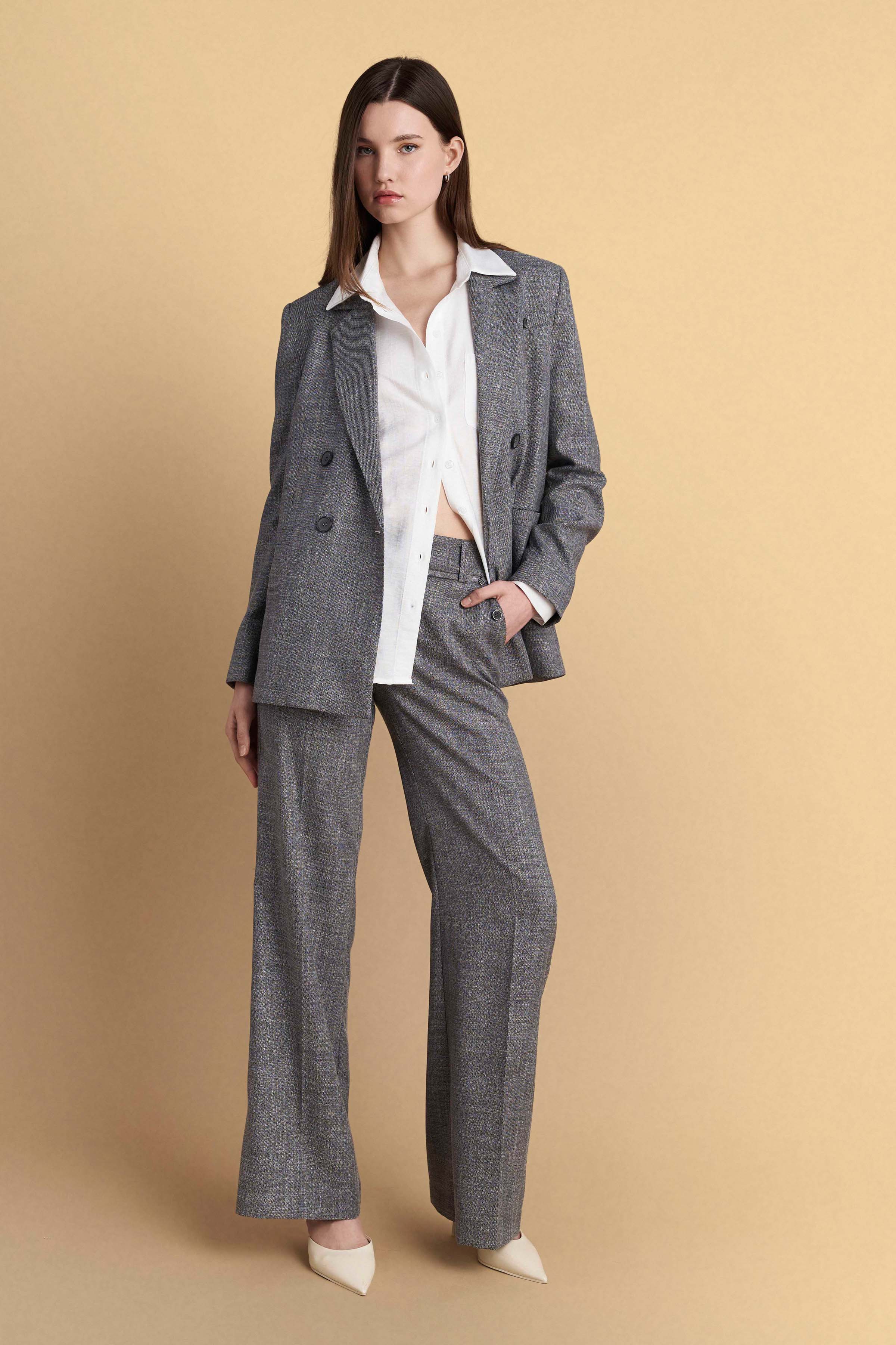 Double-breasted blazer - Grey