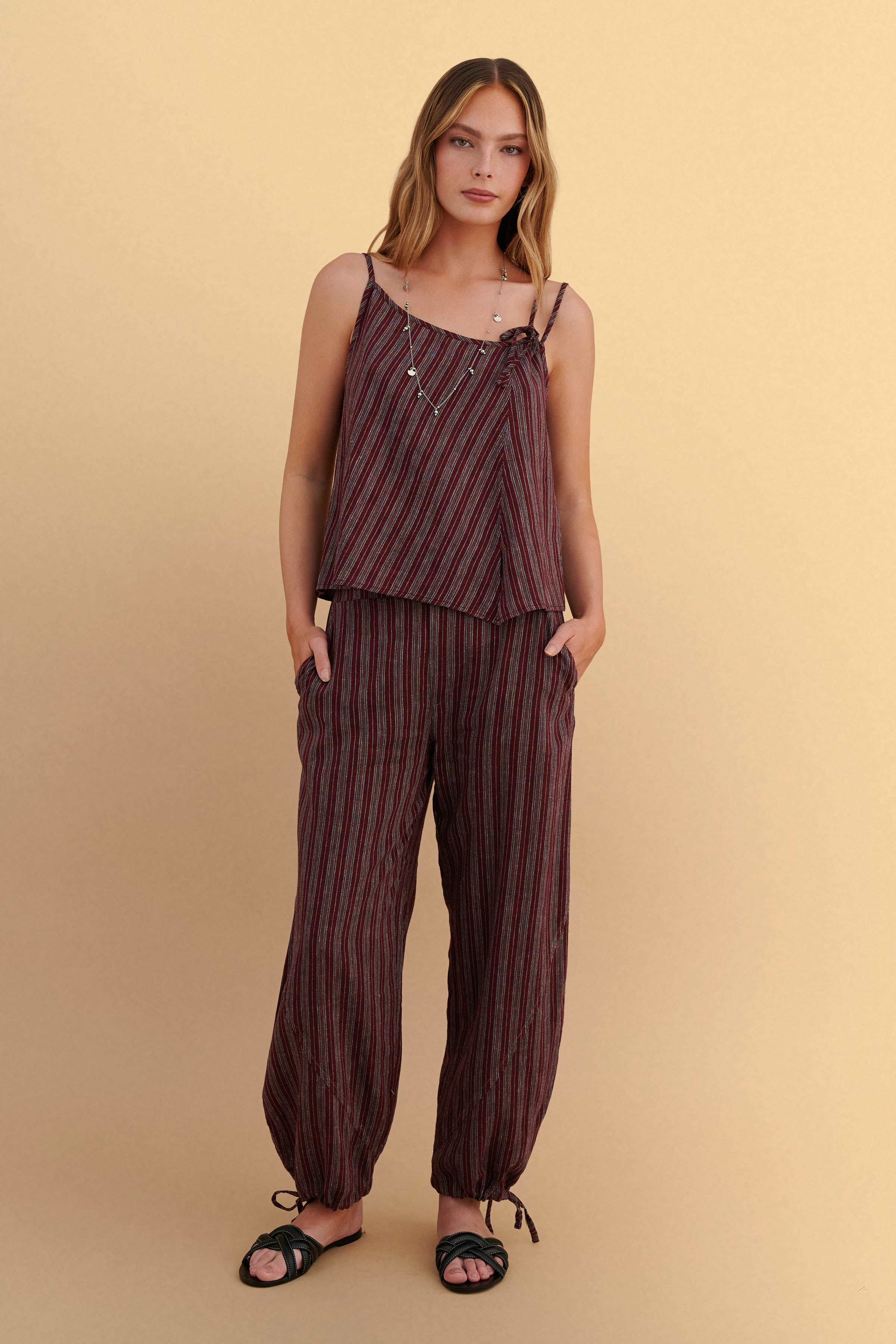 Striped harem pants - Red