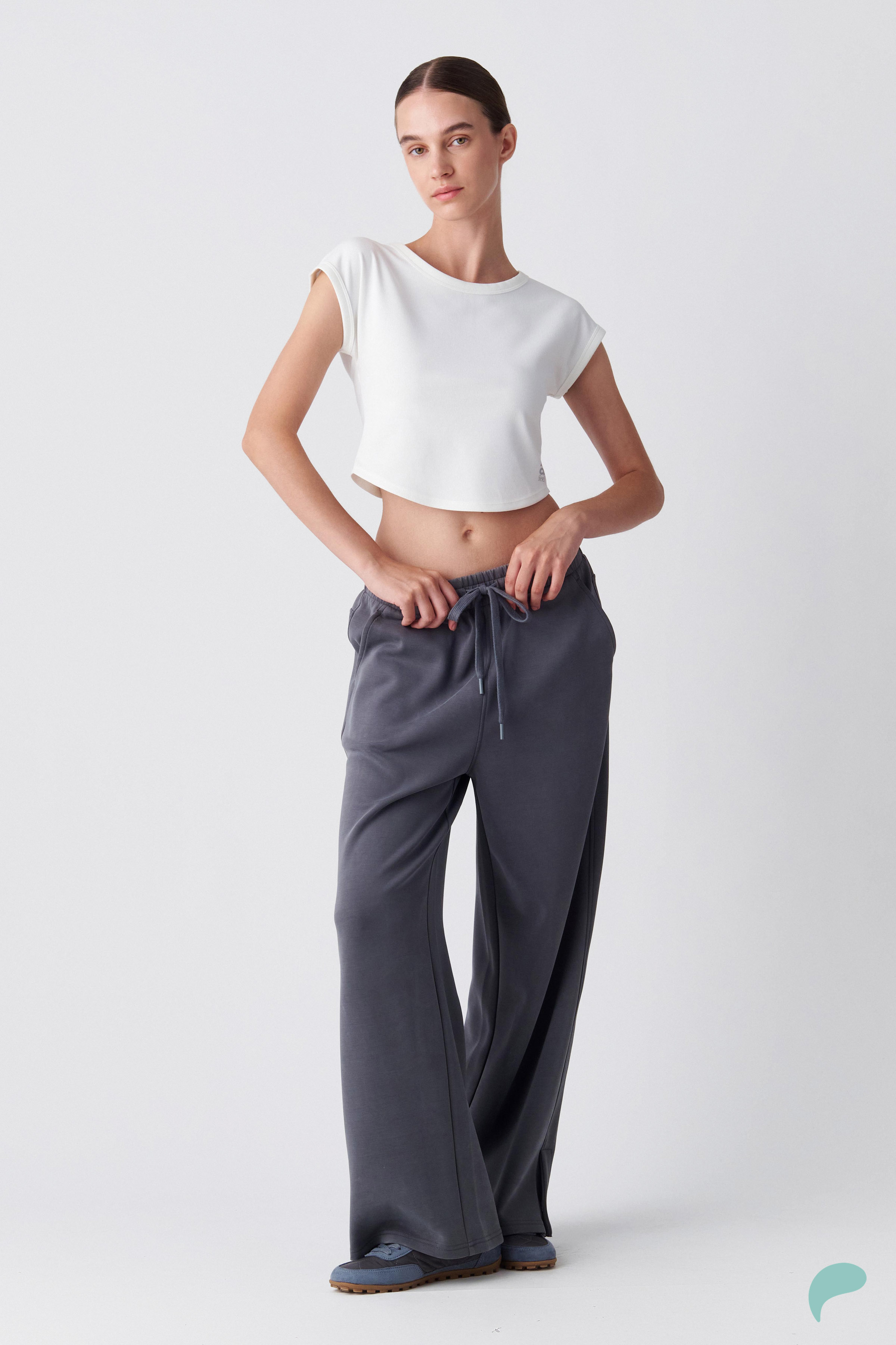 a-feel Sweatpants with elastic waist - Grey