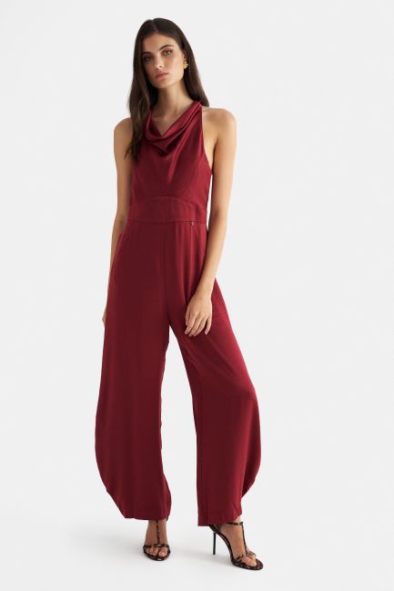 Ολόσωμη φόρμα halter neck - Κόκκινο