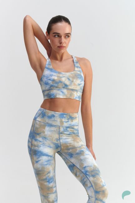 Sports bra with abstract print - Multicolor