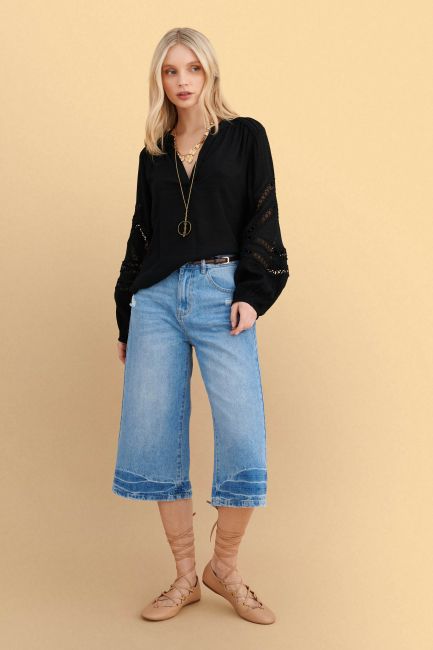 Embroidered tunic - Black