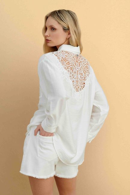 Back-lace shirt - White