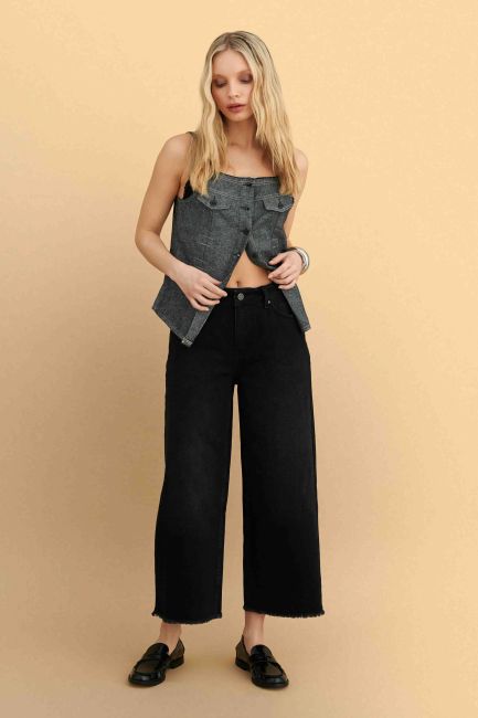 Cropped jeans - Black