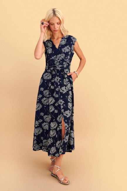  Floral maxi dress with belt - Jeans