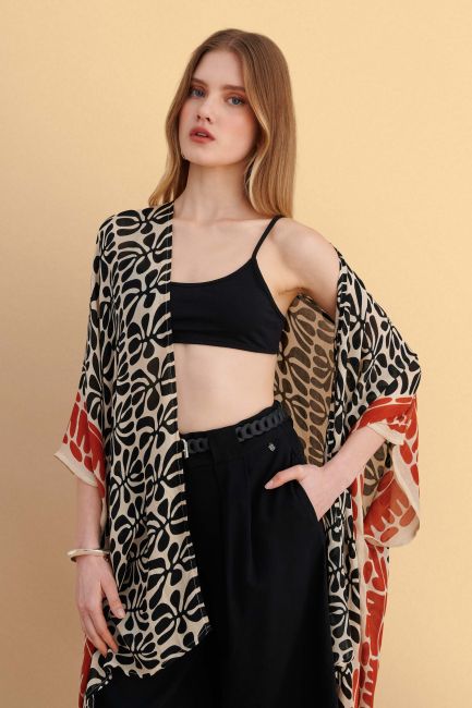 Patterned kimono - Black