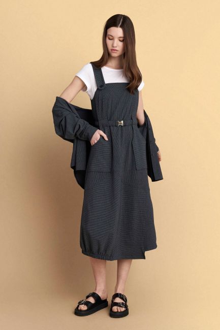 Two piece midi dress set - Grey