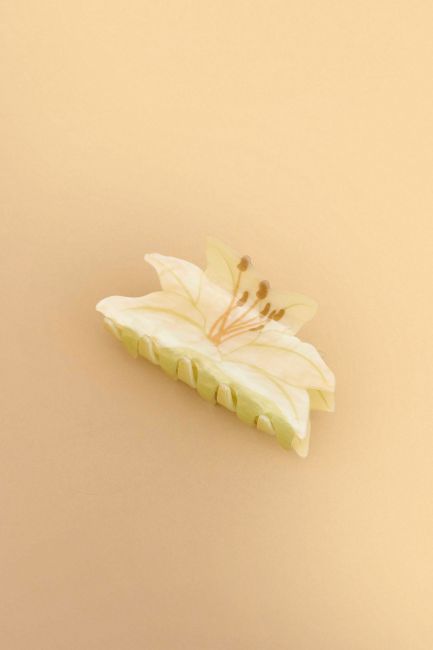 Flower shaped claw hair clip - Beige
