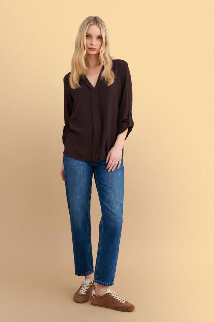 Solid color tunic - Brown