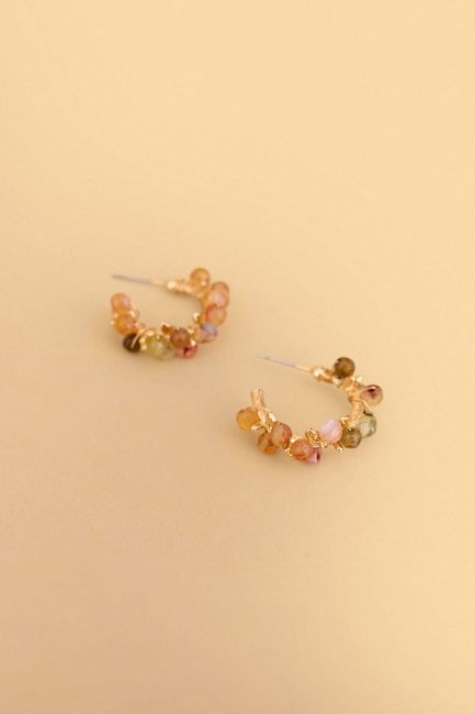 Earrings with beads - Gold