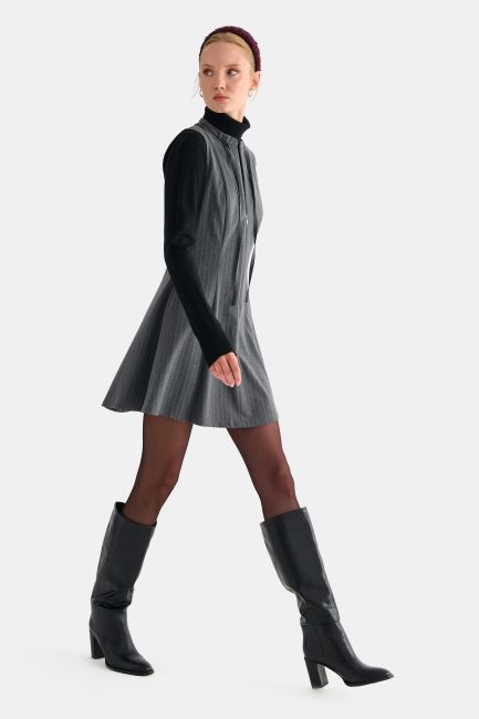 Mini striped dress - Grey