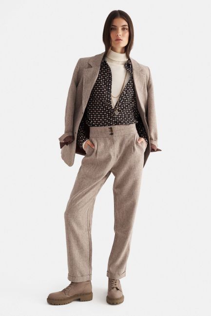 Long-sleeve patterned shirt - Black