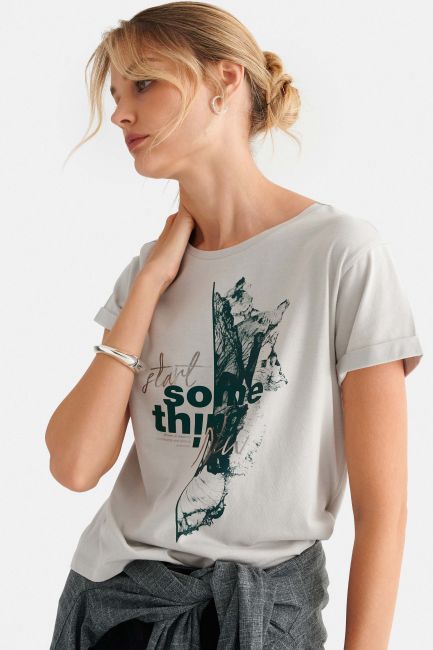 Short-sleeve printed t-shirt - Grey