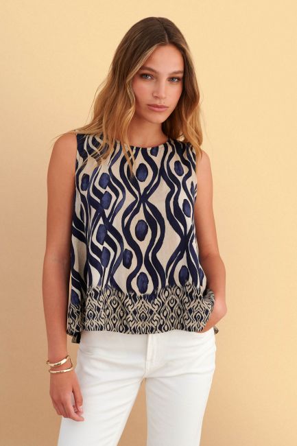Top with geometric patterns - Multicolor