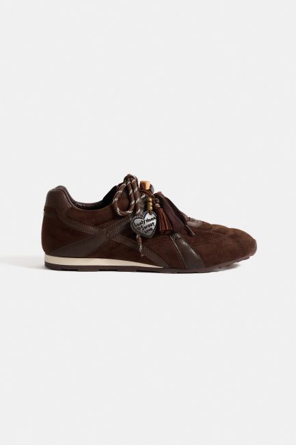 Sneakers με charms στα κορδόνια - Καφέ