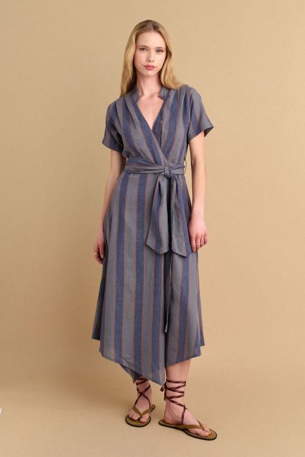 Striped linen dress - Multicolor