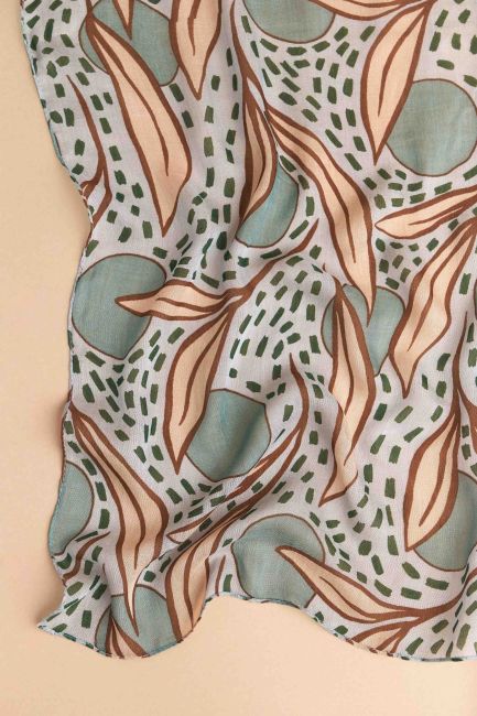 Leaf-pattern wrap - Green