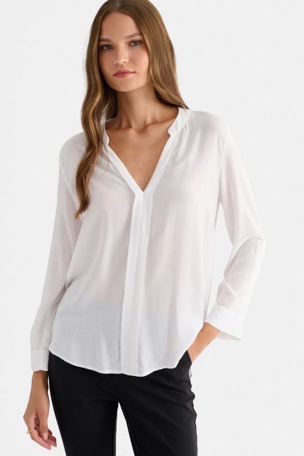 Monochrome V-neck tunic - White