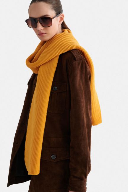 Ribbed scarf - Yellow