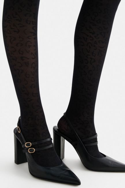 Snake-print tights - Black