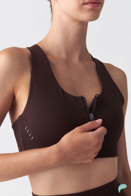 a-feel Bustier top with a cross-back design and zipper - Brown