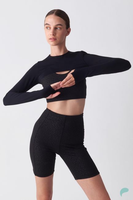 a-feel Long-sleeve bolero top - Black