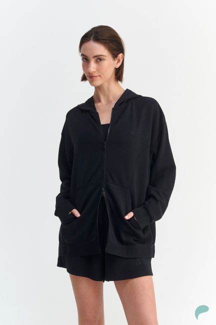 a-feel Oversized cardigan with a soft texture - Black