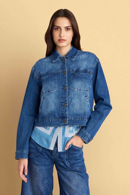 Denim jacket with pockets - Blue