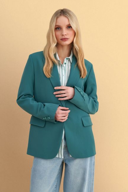 Straight-fit blazer - Green