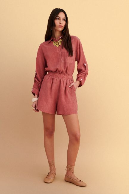 Shorts with elastic waist - Red