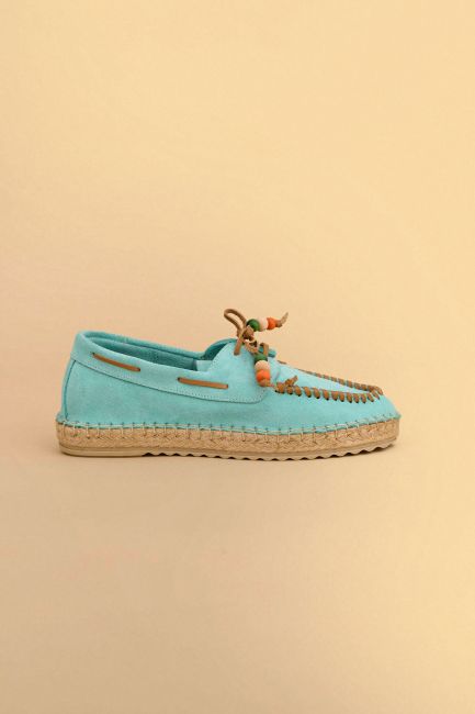 Beaded suede loafers - Blue