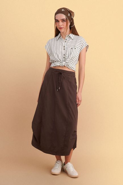 Ballon midi skirt - Brown
