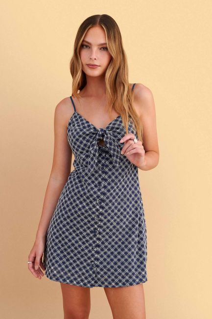 Geometric print mini dress - Multicolor
