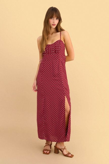 Polka dot maxi dress - Red