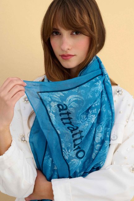 Floral scarf - Blue