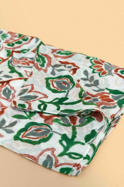 Floral shawl - White
