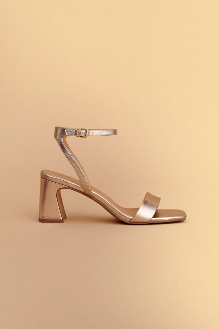Block heel sandals - Metallic