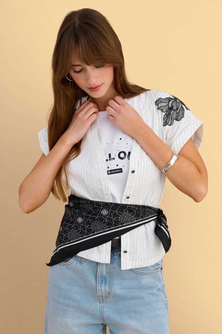 Printed scarf - Black