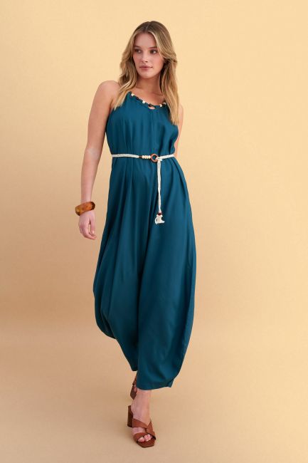 Jumpsuit with bead details - Blue