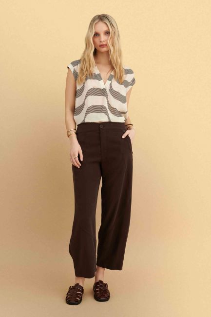 Barrel fit trousers - Brown