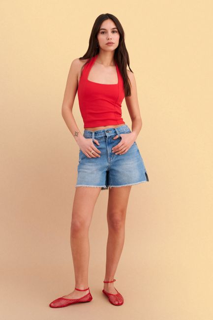 Backless halterneck top - Red