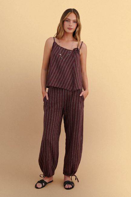 Striped harem pants - Red
