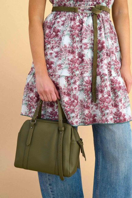 Leather look handbag - Green