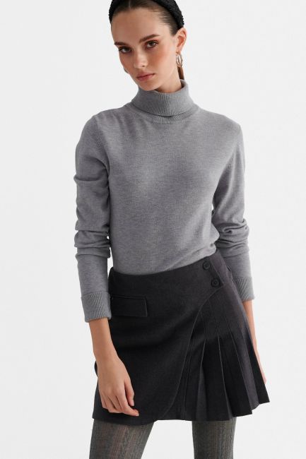 Statement mini skirt - Grey