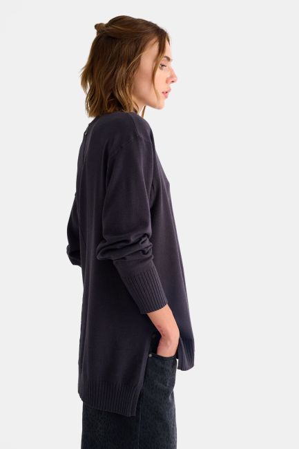Knitted asymmetrical top - Grey