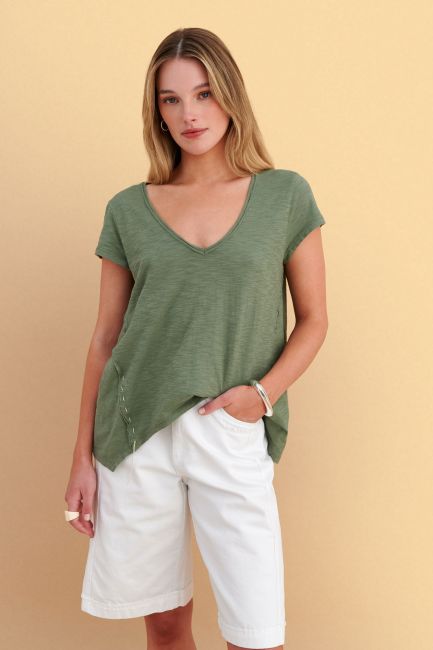 Asymmetric top with detail - Green