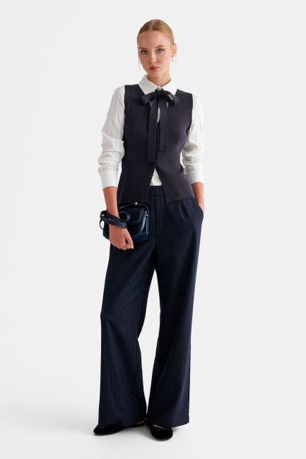 Striped formal trousers - Blue